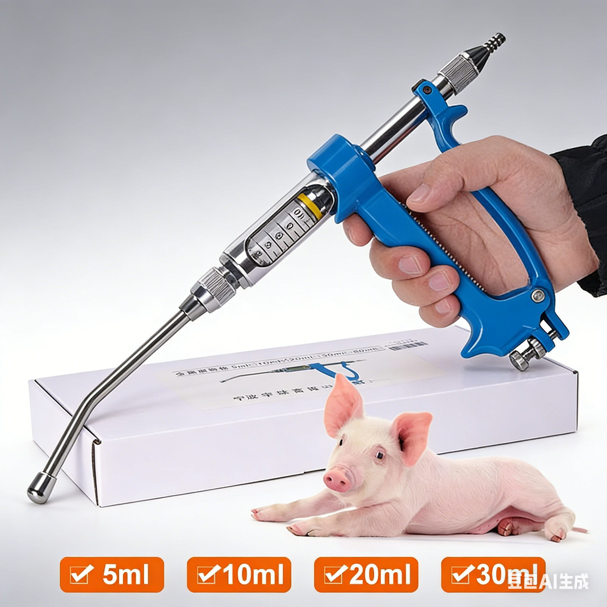 Veterinary Syringe Gun - Veterinary Metal Feeding Gun Medication Dispenser