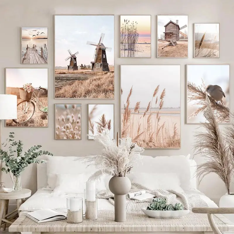 Beige Landscape Wall Art Poste - Orchard Sprayer Tractor reseña y precio