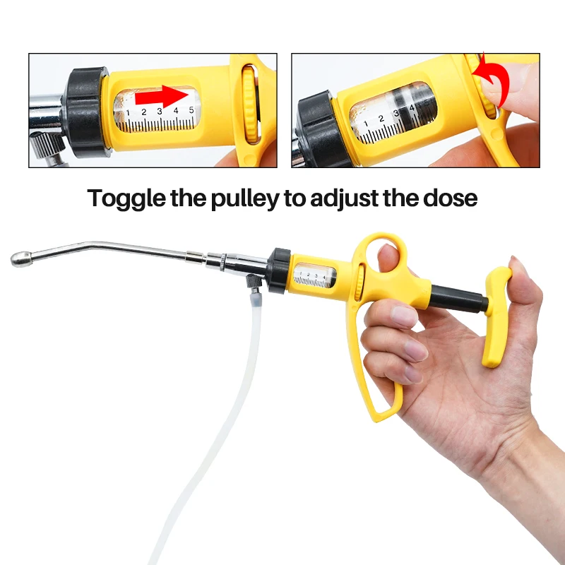 1 Set 5Ml/10Ml Adjustable Cont - Veterinary Syringe Gun reseña y precio