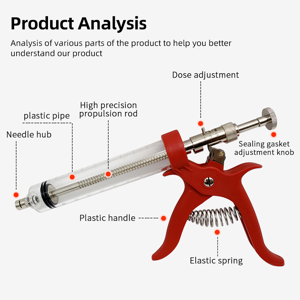 1 Pc Animal 50ml Continuous In - Veterinary Syringe Gun reseña y precio
