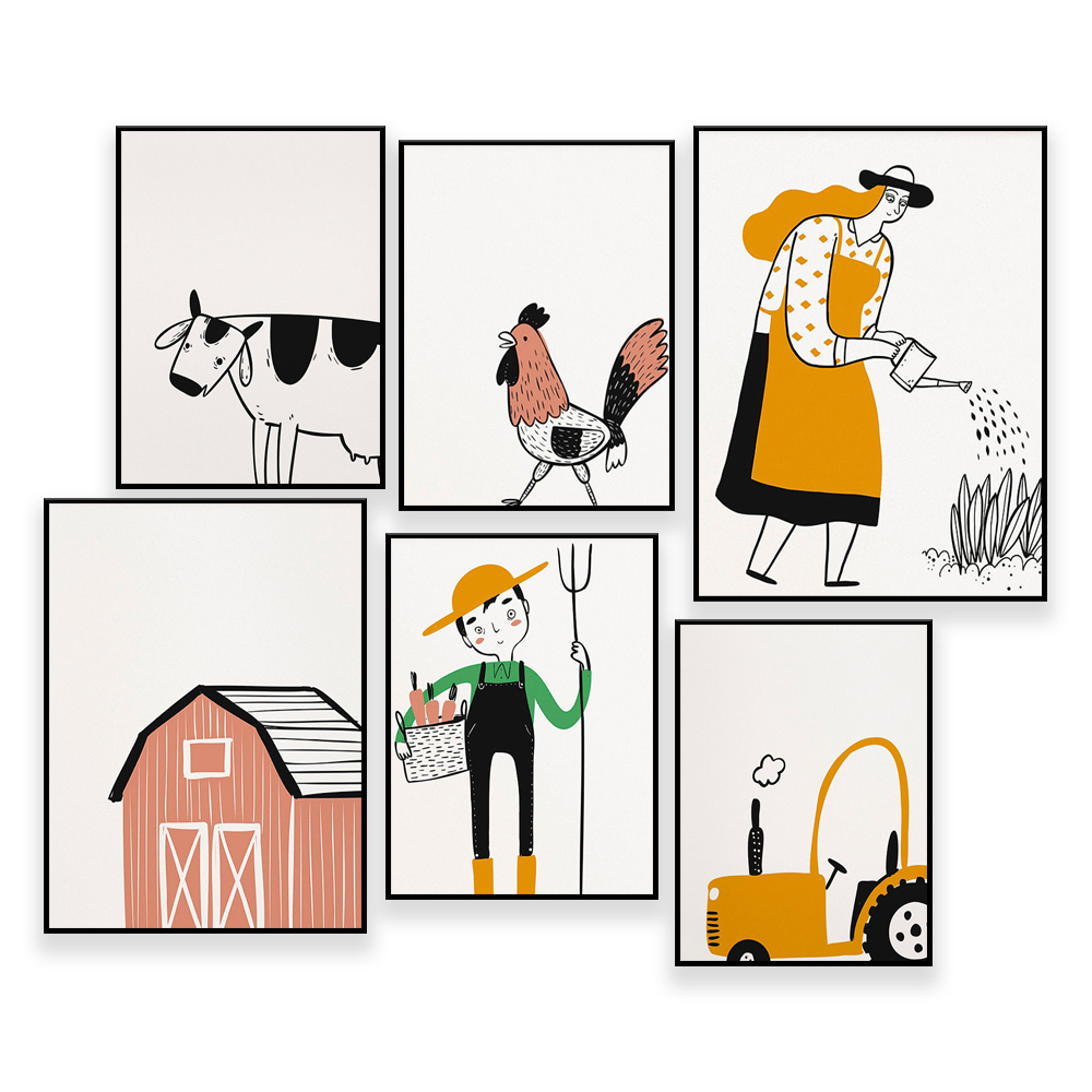 Agriculture Gallery Wall - 4-H - Agriculture Farming Cartoon reseña y precio