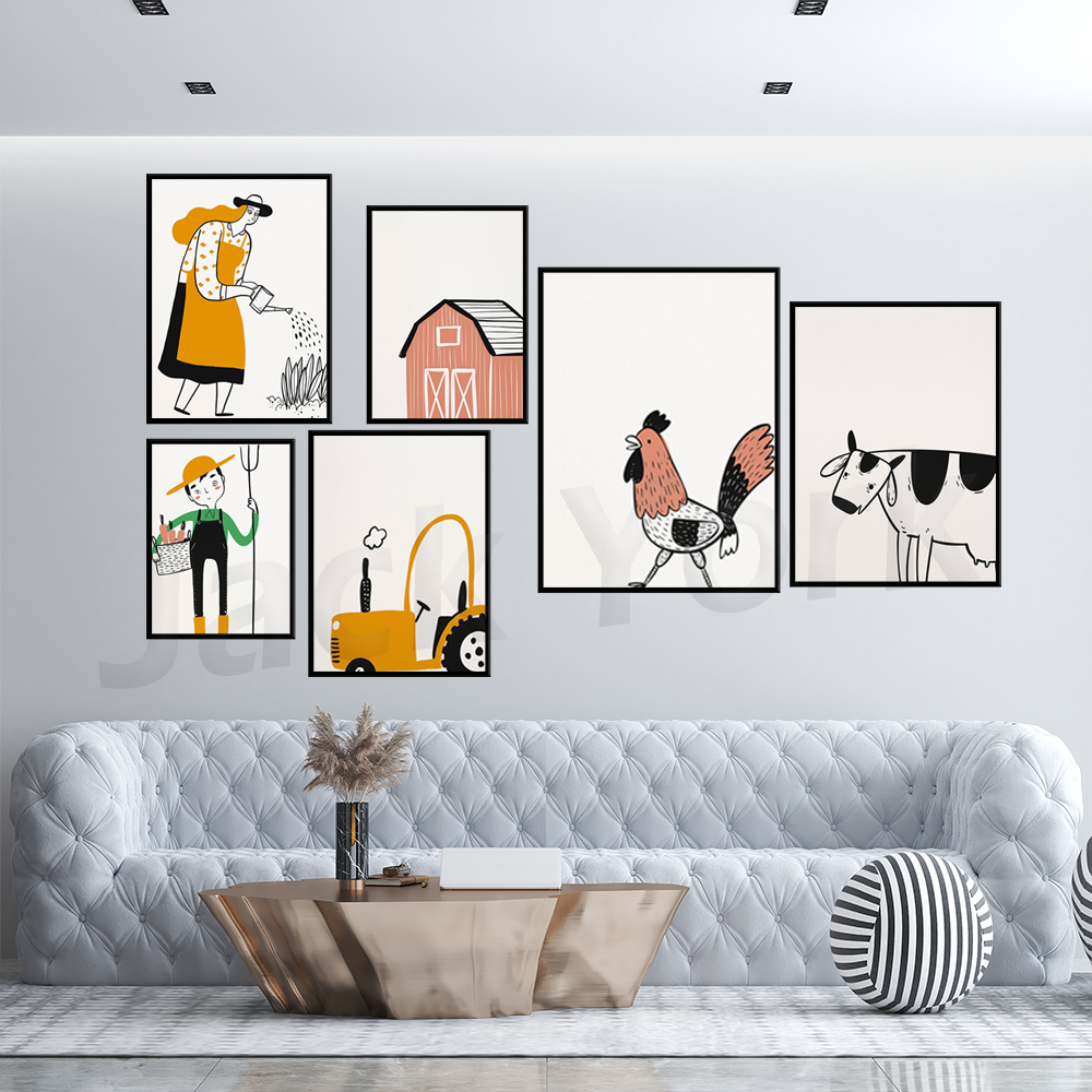 Agriculture Gallery Wall - 4-H - Agriculture Farming Cartoon reseña y precio